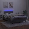 Boxspringbett mit Matratze & LED Dunkelgrau 120x190 cm Samt