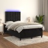 Boxspringbett mit Matratze & LED Schwarz 120x190 cm Samt