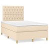 Boxspringbett mit Matratze & LED Creme 120x190 cm Stoff