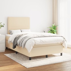 Boxspringbett mit Matratze Creme 120x190 cm Stoff