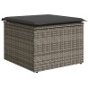 11-tlg. Garten-Sofagarnitur mit Kissen Hellgrau Poly Rattan