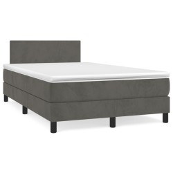 Boxspringbett mit Matratze Dunkelgrau 120x190 cm Samt