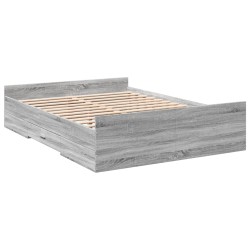 Bettgestell mit Schubladen Grau Sonoma 140x190 cm Holzwerkstoff