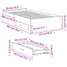 Bettgestell mit Schubladen Sonoma-Eiche 90x200cm Holzwerkstoff