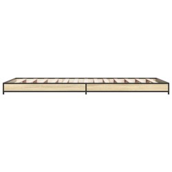 Bettgestell Sonoma-Eiche 90x200 cm Holzwerkstoff und Metall