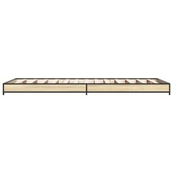 Bettgestell Sonoma-Eiche 90x190 cm Holzwerkstoff und Metall