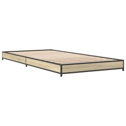 Bettgestell Sonoma-Eiche 90x190 cm Holzwerkstoff und Metall