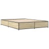 Bettgestell Sonoma-Eiche 135x190 cm Holzwerkstoff und Metall