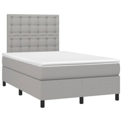 Boxspringbett mit Matratze Hellgrau 120x190 cm Stoff