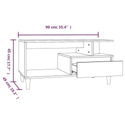 Couchtisch Weiß 90x49x45 cm Holzwerkstoff