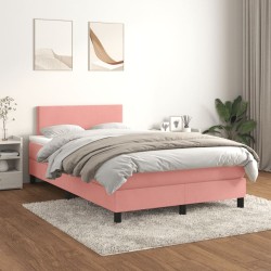 Boxspringbett mit Matratze Rosa 120x190 cm Samt