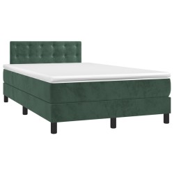 Boxspringbett mit Matratze Dunkelgrün 120x190 cm Samt