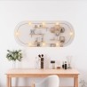 Wandspiegel mit LED-Leuchten 25x60 cm Glas Oval