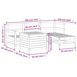 5-tlg. Garten-Sofagarnitur Kiefernholz Imprägniert