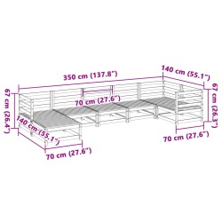 7-tlg. Garten-Sofagarnitur Kiefernholz Imprägniert