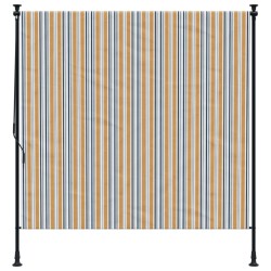 Außenrollo Gelb und Weiß 200x270 cm Stoff und Stahl