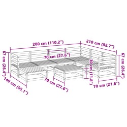 8-tlg. Garten-Sofagarnitur Massivholz Kiefer