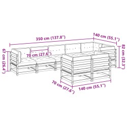 8-tlg. Garten-Sofagarnitur mit Kissen Massivholz Douglasie