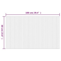 Teppich Rechteckig Hell Natur 60x100 cm Bambus