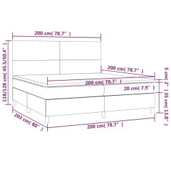 Boxspringbett mit Matratze Dunkelbraun 200x200 cm Stoff