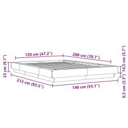 Bettgestell Schwarz 120x200 cm Holzwerkstoff