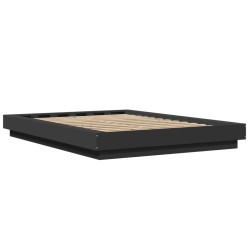 Bettgestell mit LED Schwarz 135x190 cm Holzwerkstoff