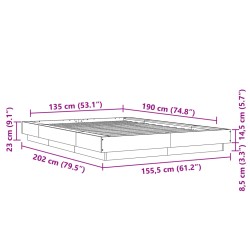 Bettgestell Weiß 135x190 cm Holzwerkstoff