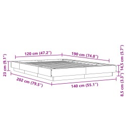 Bettgestell Schwarz 120x190 cm Holzwerkstoff