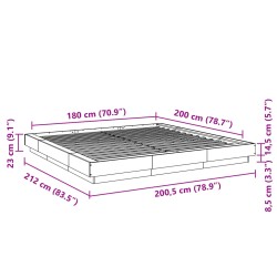 Bettgestell Braun Eichen-Optik 180x200 cm Holzwerkstoff