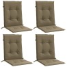 Niedriglehner-Auflagen 4 Stk. Melange Taupe 100x50x4 cm Stoff