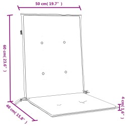 Niedriglehner-Auflagen 4 Stk. Melange Taupe 100x50x4 cm Stoff