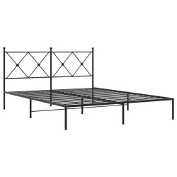 Bettgestell mit Kopfteil Metall Schwarz 150x200 cm