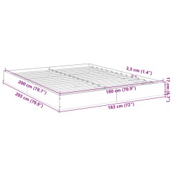 Bettgestell Betongrau 180x200 cm Holzwerkstoff