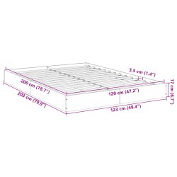 Bettgestell ohne Matratze Braun Eiche 120x200 cm Holzwerkstoff