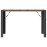 Garten-Bartisch mit Holzplatte Schwarz 185x80x110 cm Polyrattan