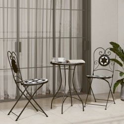 Mosaik-Bistro-Set Schwarz...