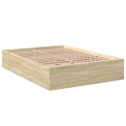 Bettgestell Sonoma-Eiche 120x190 cm Holzwerkstoff