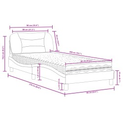 Bett mit Matratze Dunkelbraun 80x200 cm Stoff