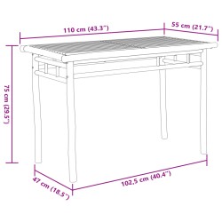 Garten-Esstisch 110x55x75 cm Bambus