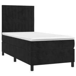 Boxspringbett mit Matratze Schwarz 80x200 cm Samt