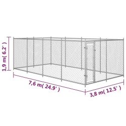 Outdoor-Hundezwinger 7,6x3,8x1,9 m