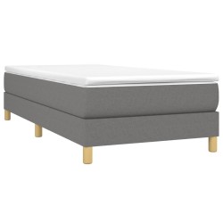 Boxspringbett mit Matratze Dunkelgrau 90x190 cm Stoff