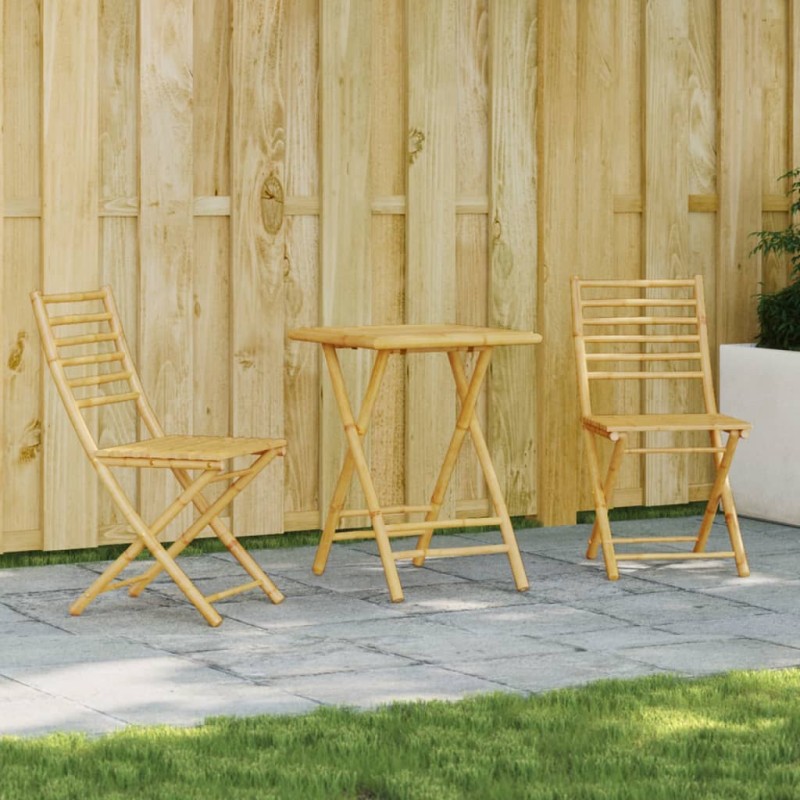 3-tlg. Bistro-Set Bambus