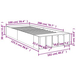 Bettgestell Weiß 100x200 cm Holzwerkstoff