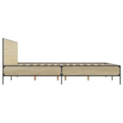 Bettgestell Sonoma-Eiche 120x190 cm Holzwerkstoff und Metall