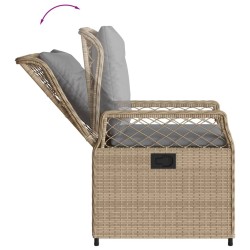 9-tlg. Garten-Essgruppe mit Kissen Beige Poly Rattan