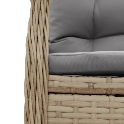 9-tlg. Garten-Essgruppe mit Kissen Beige Poly Rattan