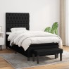 Boxspringbett mit Matratze Schwarz 90x200 cm Stoff