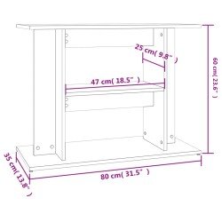 Aquariumständer Weiß 80x35x60 cm Holzwerkstoff