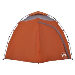 Kuppel-Campingzelt 4 Personen Grau und Orange Quick Release